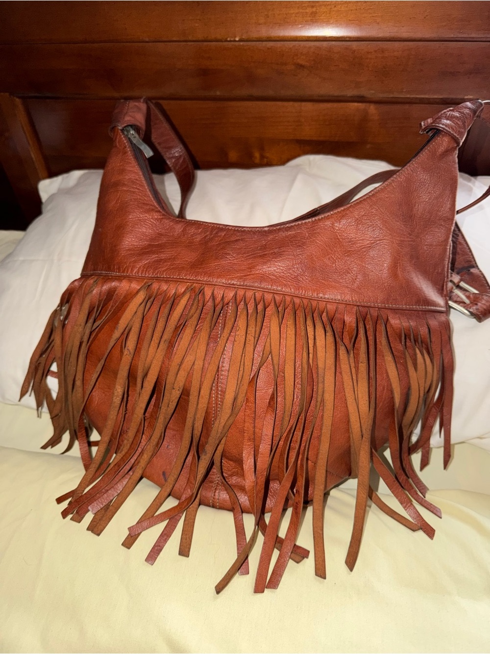Vintage Hobo Fringe Leather Bag